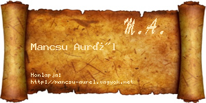Mancsu Aurél névjegykártya